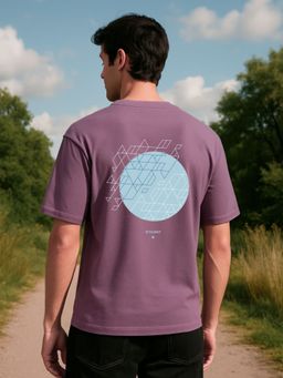 Nobero - Men Oversized Printed T-shirt - Purple