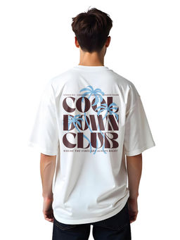 Nobero - Men Oversized Typography T-shirt - White