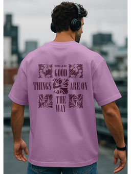 Nobero - Men Oversized Printed T-shirt - Purple