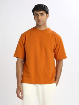 Nobero - Men Oversized Cotton T-shirt - Orange
