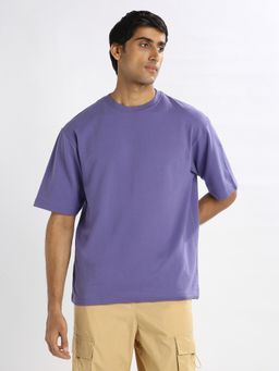 Nobero - Men Oversized Cotton T-shirt - Purple