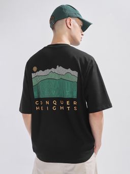 Nobero - Men Premium Oversized Cotton T-shirt - Black