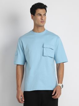 Nobero - Men Premium Oversized T-shirt - Blue