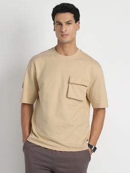 Nobero - Men Premium Oversized T-shirt - Beige