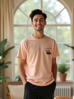 Nobero - Men Printed T-shirt - Pink