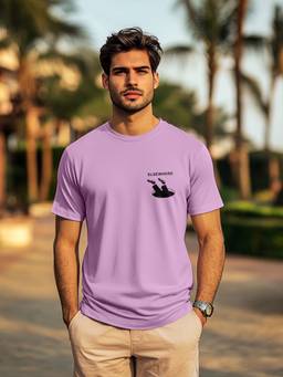 Nobero - Men Printed Cotton T-shirt - Purple