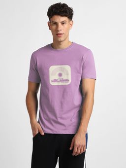 Nobero - Men 100% Cotton Printed T-shirt - Purple