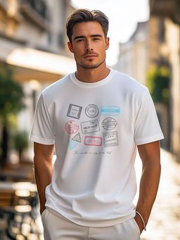 Nobero - Men Printed T-shirt - White