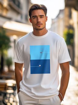 Nobero - Men Printed T-shirt - White