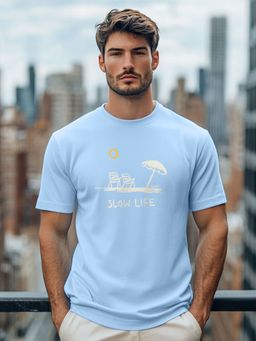Nobero - Men Printed T-shirt - Blue