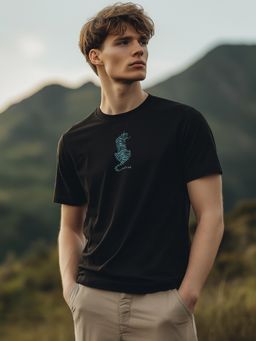 Nobero - Men Printed T-shirt - Black