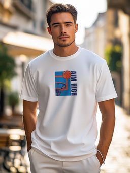 Nobero - Men Printed T-shirt - White
