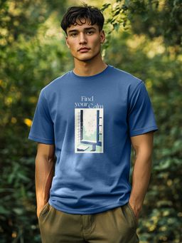 Nobero - Men Printed T-shirt - Blue