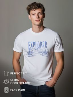 Nobero - Men Printed T-shirt - White