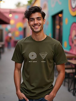 Nobero - Men Cotton Printed T-shirt - Green