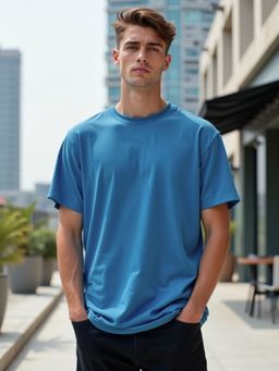 Nobero - Oversized T Shirts For Men - Blue