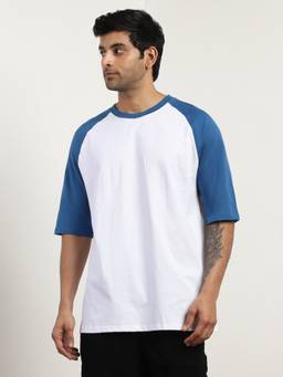 Nobero - Men Raglan Oversized T-shirt - Blue