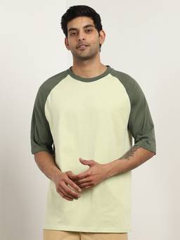 Nobero - Men Raglan Oversized T-shirt - Green