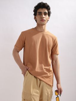 Nobero - Men Comfort Pique T-shirt - Brown