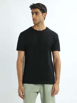 Nobero - Men Premium Cotton Solid 240 GSM T-shirt - Black