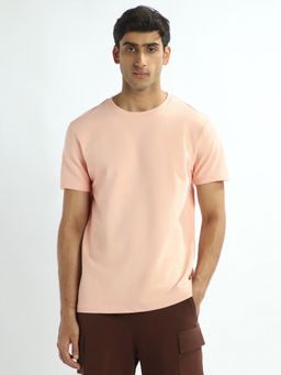 Nobero - Men Premium Cotton Solid 240 GSM T-shirt - Peach