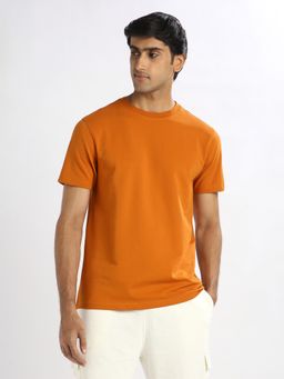 Nobero - Men Premium Cotton Solid 240 GSM T-shirt - Orange