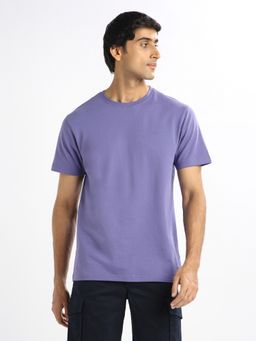 Nobero - Men Premium Cotton Solid 240 GSM T-shirt - Lavender