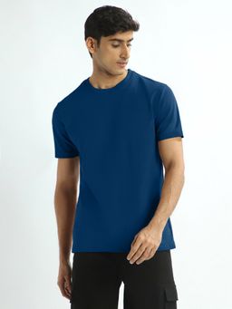 Nobero - Men Premium Cotton Solid 240 GSM T-shirt - Navy Blue