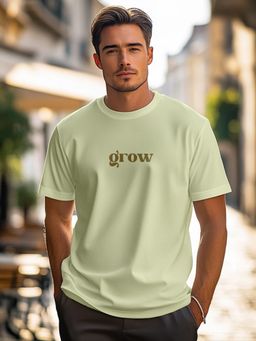 Nobero - Men Regular Fit Typography T-shirt - Green
