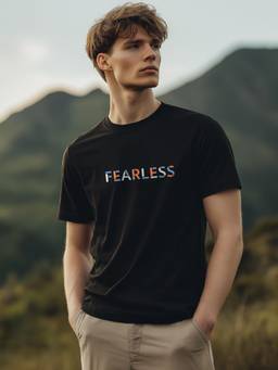 Nobero - Men Regular Fit Typography T-shirt - Black