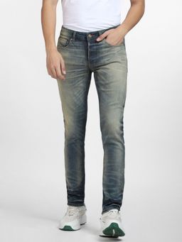 Jack & Jones - Blue Low Rise Washed Glenn Slim Fit Jeans
