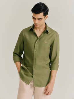 Andamen - Olive Men Twill Regular Fit Shirt