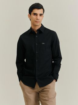 Andamen - Black Men Cotton Elastane Regular Fit Shirt
