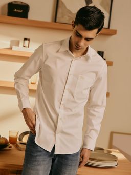 Andamen - White Men Cotton Elastane Regular Fit Shirt
