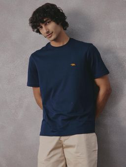 Andamen - Navy Blue Men Supima Cotton Regular Fit Crew Neck T-shirt