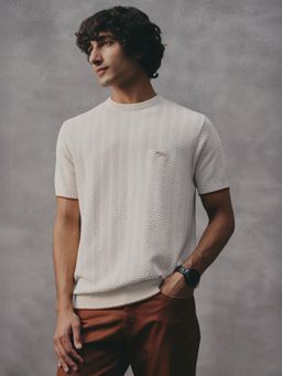 Andamen - Off White Men Pure Cotton Crew Neck T-shirt