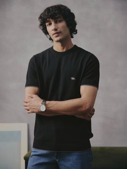 Andamen - Black Men Pure Cotton Crew Neck T-shirt