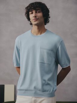 Andamen - Blue Men Pure Cotton Crew Neck T-shirt