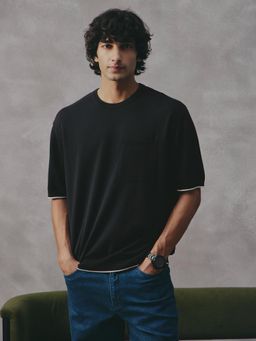 Andamen - Black Men Pure Cotton Crew Neck T-shirt