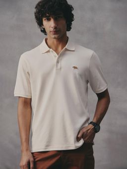 Andamen - Off White Men Supima Cotton Polo T-shirt