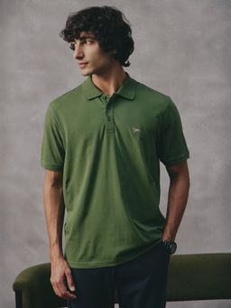 Andamen - Green Men Compact Cotton Regular Fit Polo T-shirt