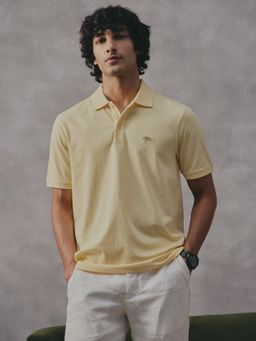 Andamen - Yellow Men Compact Cotton Regular Fit Polo T-shirt