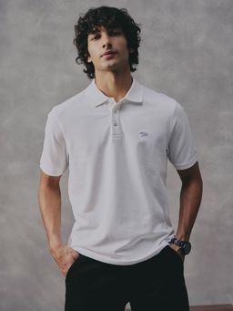Andamen - White Men Cotton Lycra Pique Polo T-shirt