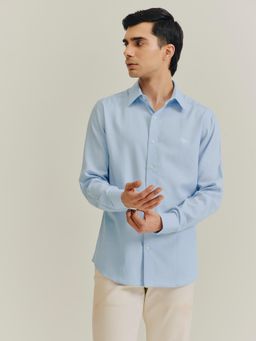 Andamen - Blue Men Pure Cotton Dobby Regular Fit Shirt