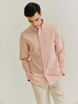 Andamen - Peach Men Pure Cotton Oxford Regular Fit Shirt