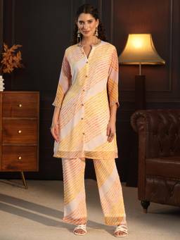 Libas - Women Off White Printed Chiffon Co-Ord Set