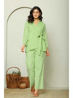 Kasya - Green Schiffli Embroidered Co-Ord (Set of 2)
