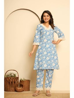 Kasya - Blue Cotton Co-Ord (Set of 2)