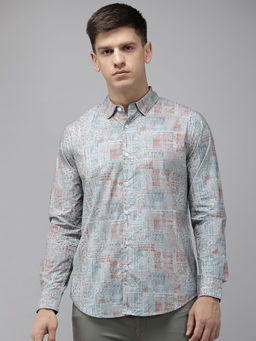 The Bear House - Ardor Edition Men Multi Color Printed Cotton Party Shirt