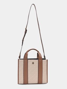 Tommy Hilfiger - Logo Beige Polyester Handbag